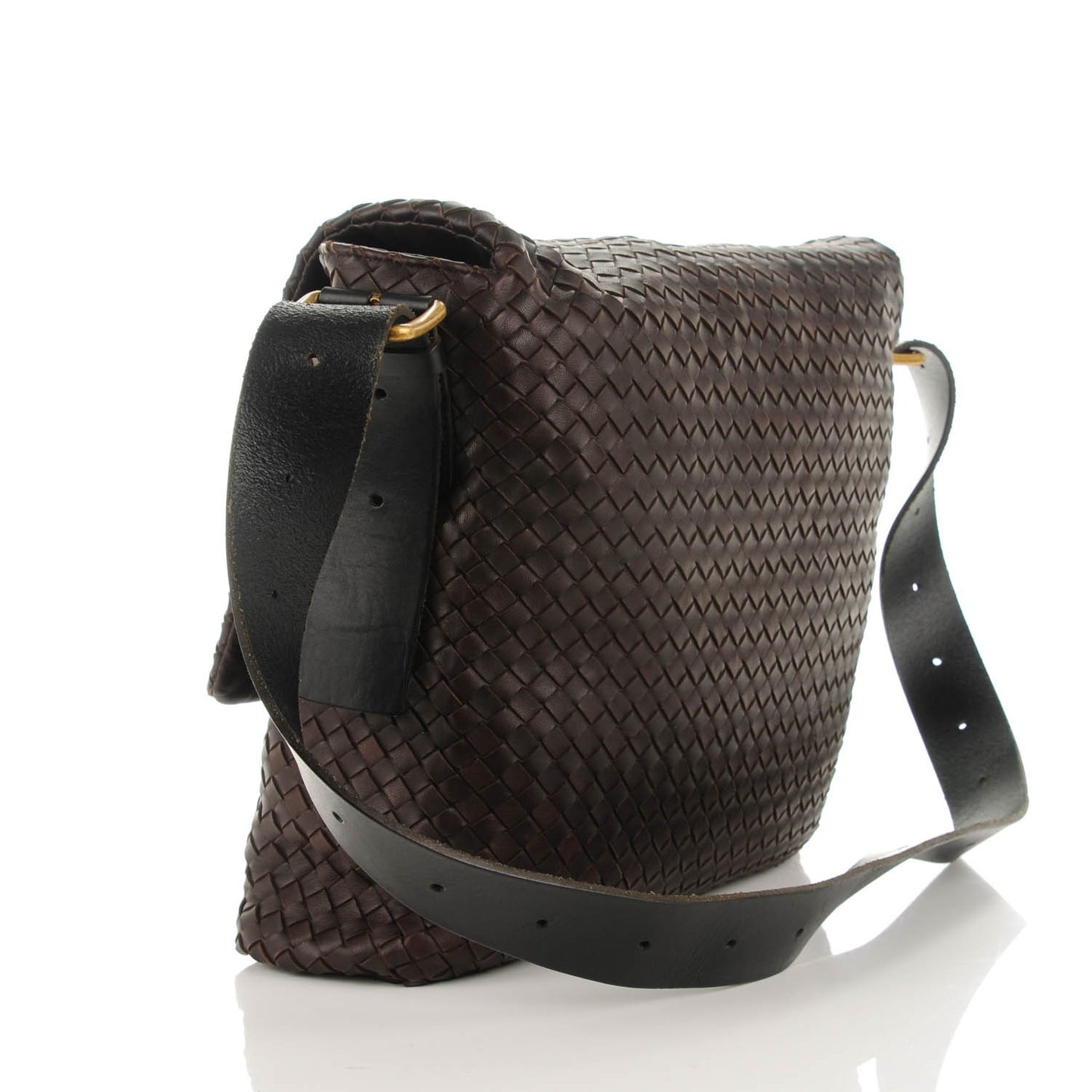 Nappa Intrecciato Messenger Bag Ebano