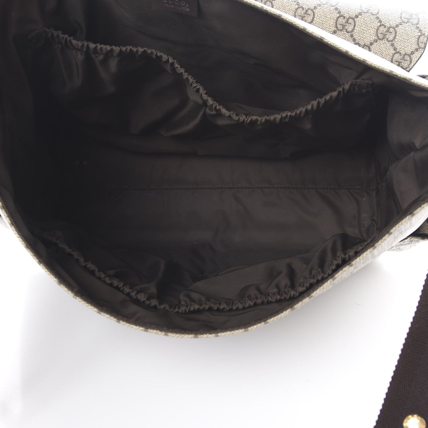 GG Plus Monogram Messenger Diaper Bag Dark Brown