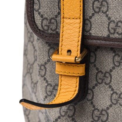 Gucci Soft GG Supreme Monogram Neo Vintage Double Buckle Backpack Beige New Acero Crop 20 of 30