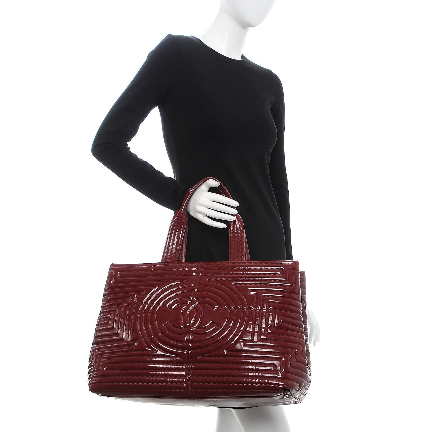 Vinyl Coco Ming Grand Shopping Tote Burgundy