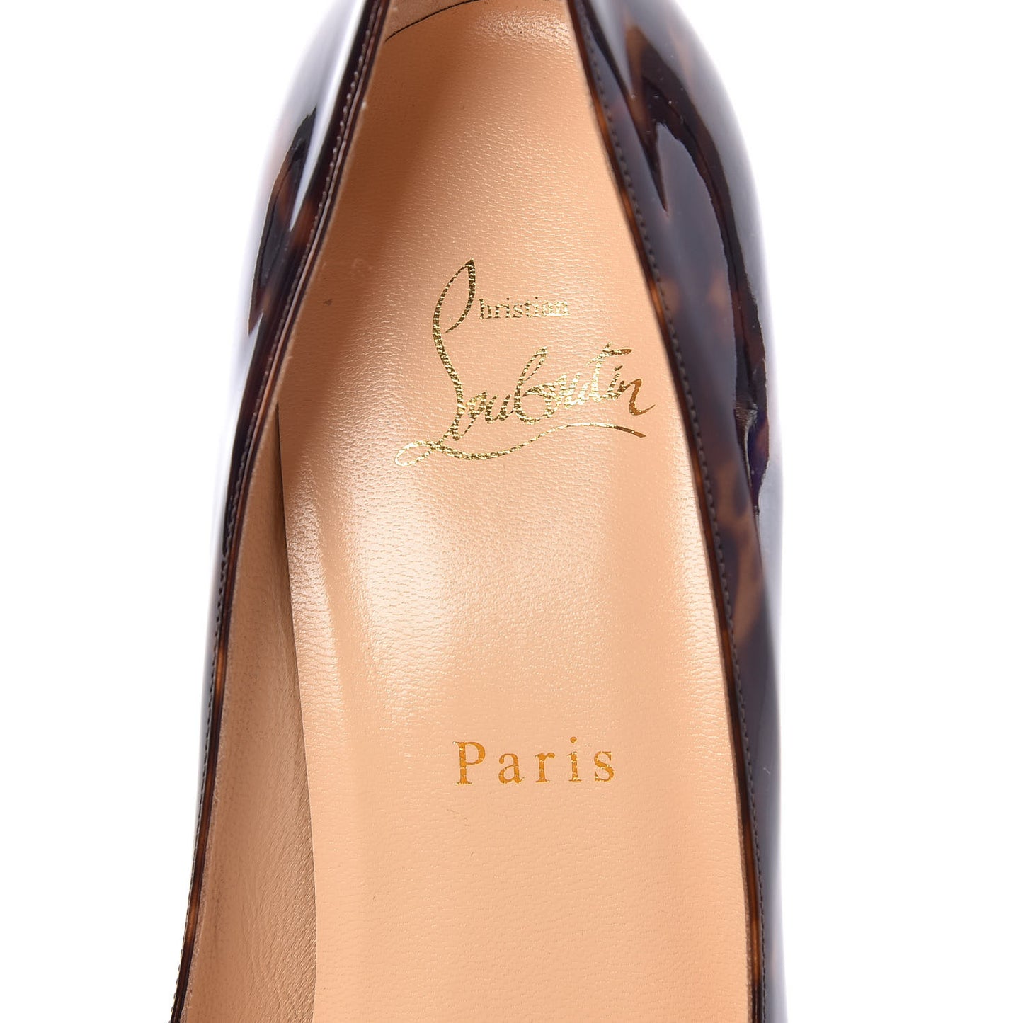 CHRISTIAN LOUBOUTIN Patent Tartaruga Decollete 554 70 Pumps 40.5 Testa Di Moro