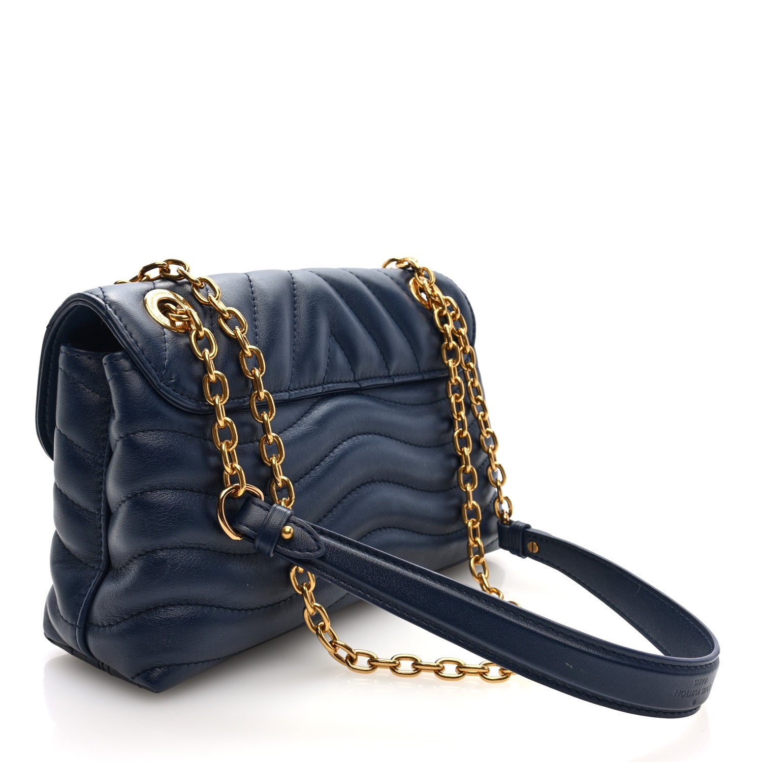 Louis Vuitton Calfskin New Wave Chain Bag MM NM Bleu Nuit 3 of 9