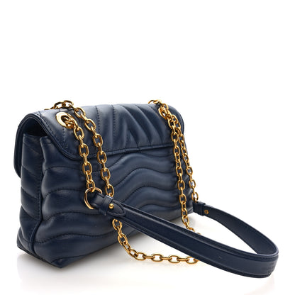 Louis Vuitton Calfskin New Wave Chain Bag MM NM Bleu Nuit 3 of 9