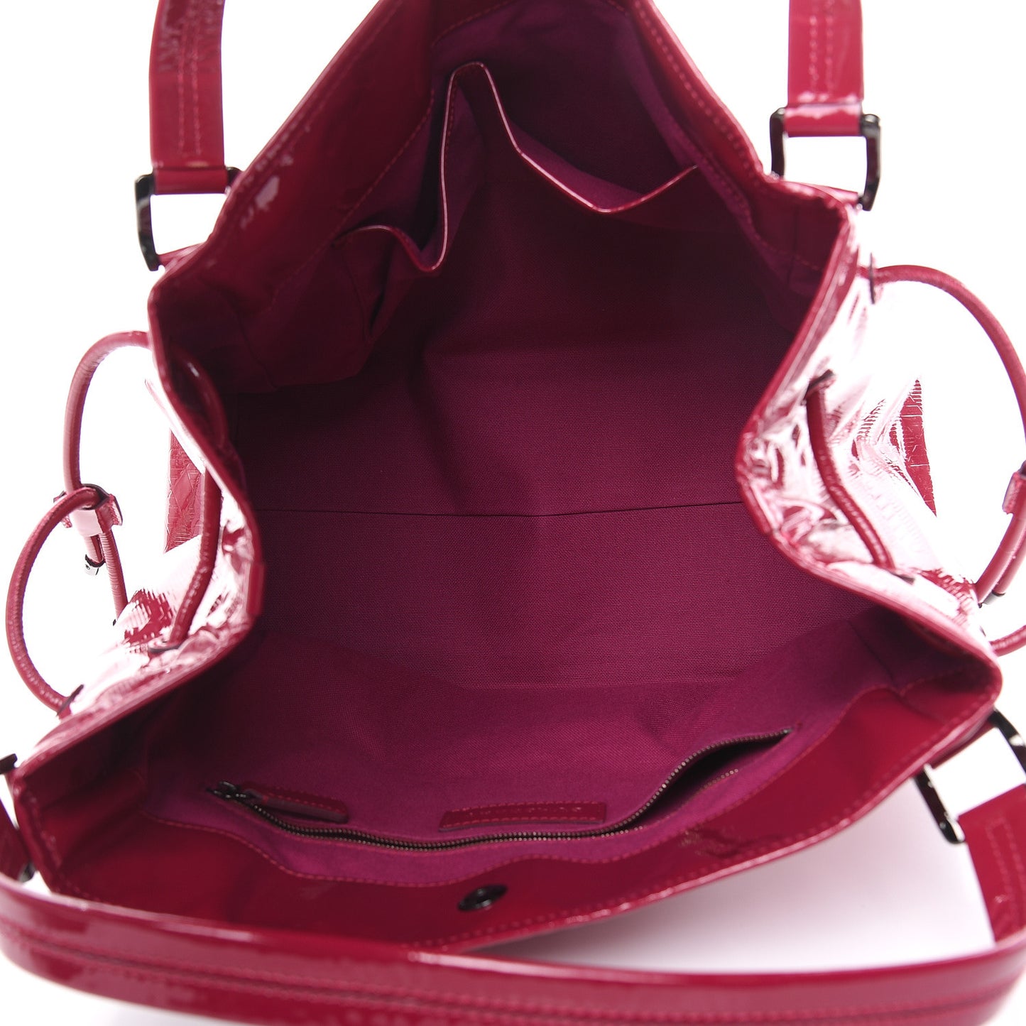 Patent Check Embossed Bilmore Tote Raspberry Sorbet