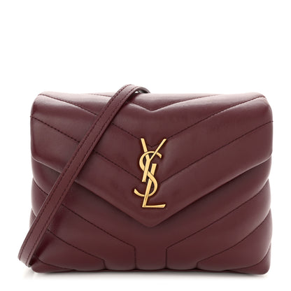 Saint Laurent Calfskin Y Quilted Monogram Toy Loulou Monogram Crossbody Bag Rouge Legion 1 of 12
