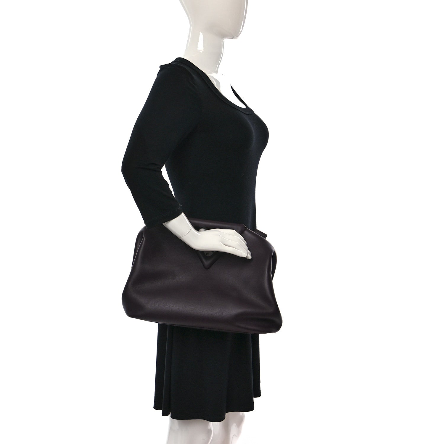 Bottega Veneta Calfskin Medium The Point Triangle Bag Grape 2 of 8