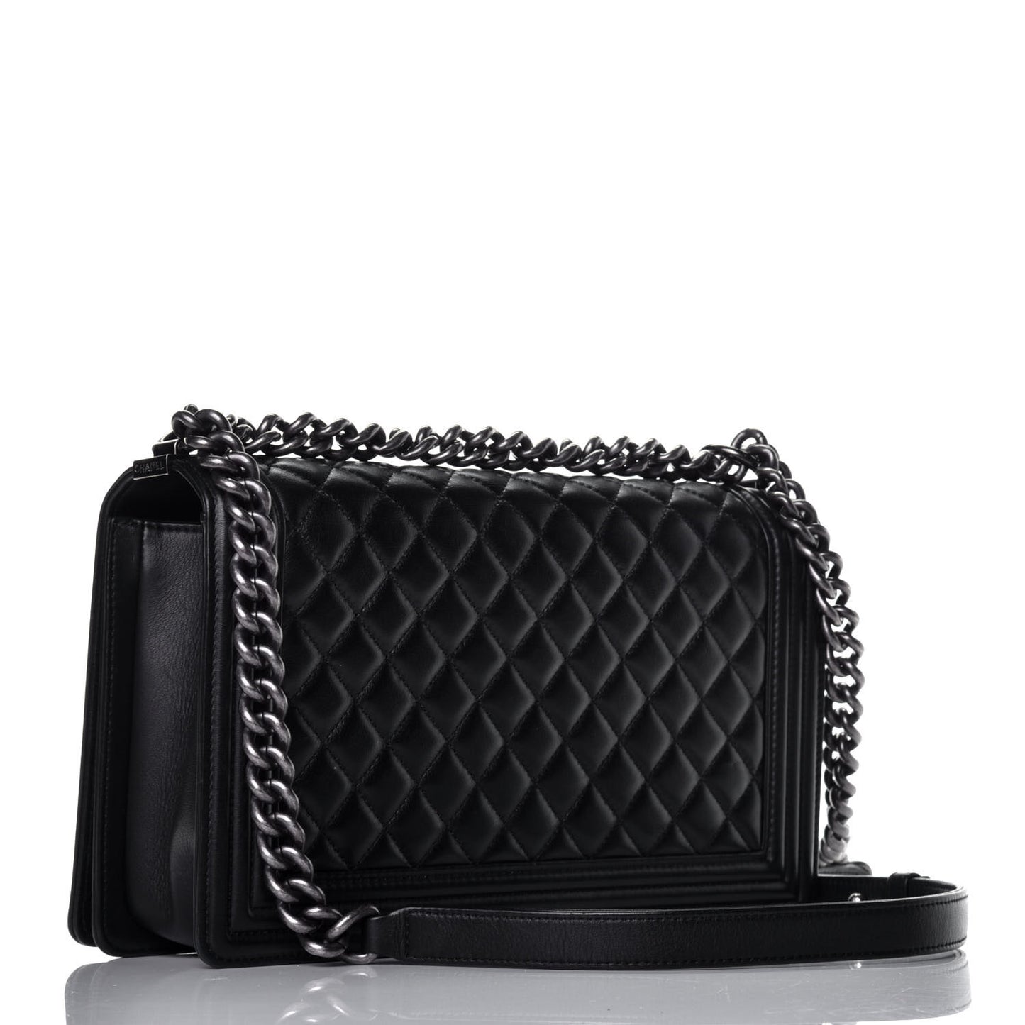 Calfskin Quilted New Medium Boy Flap Black