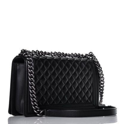 Chanel Calfskin Quilted New Medium Boy Flap Black 3 of 9