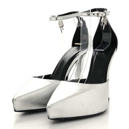 Givenchy Metallic Calfskin G Lock Sandals 36 Silver 3 of 11