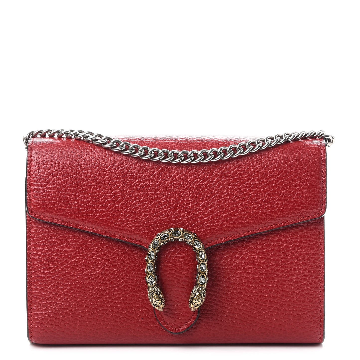 Calfskin Mini Dionysus Chain Wallet Hibiscus Red