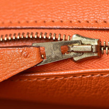 Hermes Ostrich Birkin 35 Orange 19 of 34