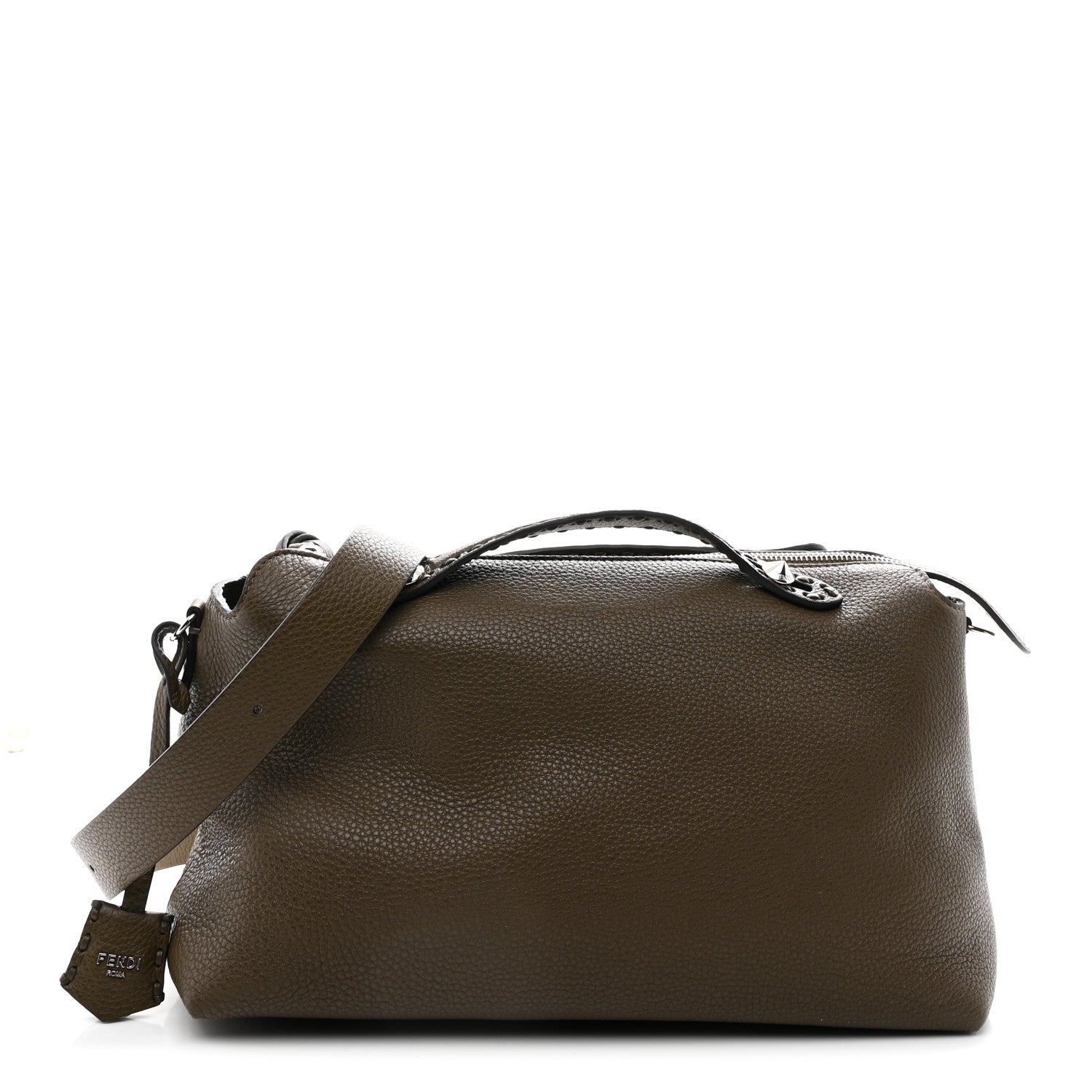 Fendi Cuoio Romano Selleria Large By The Way Boston Bag Wood 1 of 9