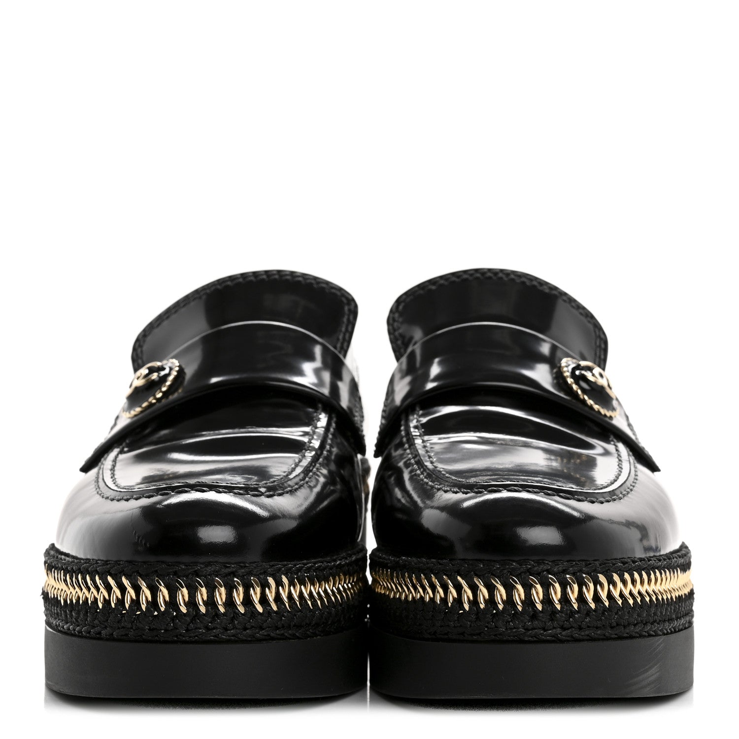 CHANEL ブラック ローファー 37 Chanel Shiny Calfskin Platform Loafers 37 Black 1722276 – FASHIONPHILE