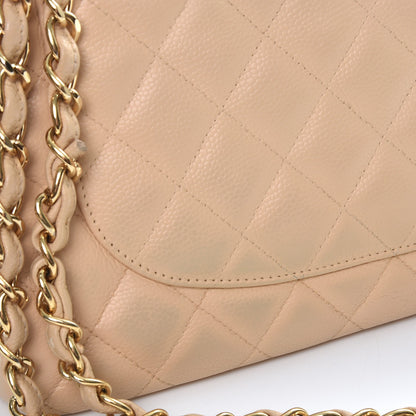 Chanel Caviar Quilted Jumbo Double Flap Beige 10 of 10