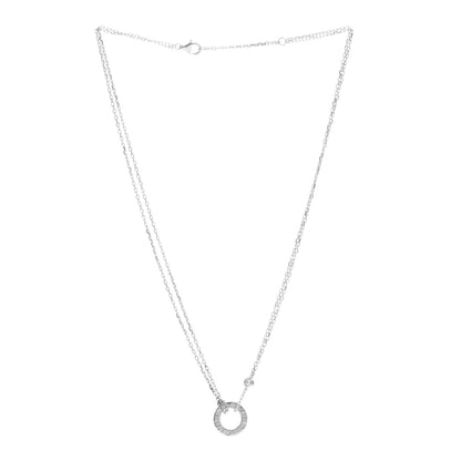 Cartier 18K White Gold 2 Diamond LOVE Necklace 3 of 5