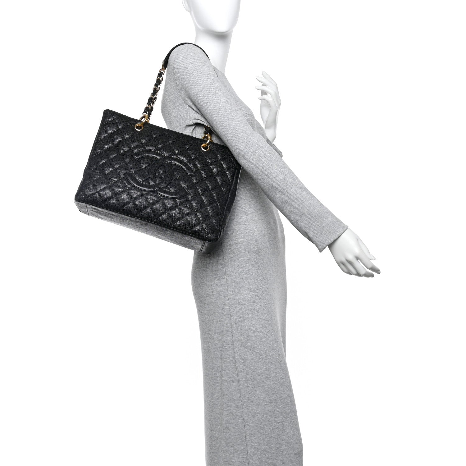 Chanel Caviar Quilted Grand Shopping Tote GST Black 2 of 10