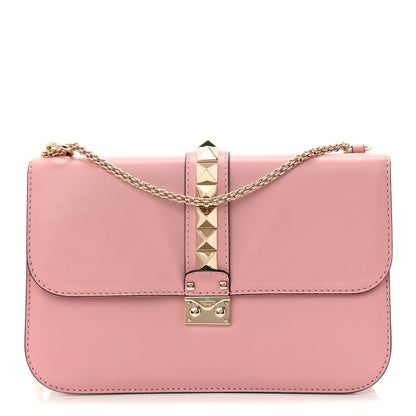 Valentino Garavani Vitello Large Glam Lock Rockstud Flap Pop Gardenia 1 of 9