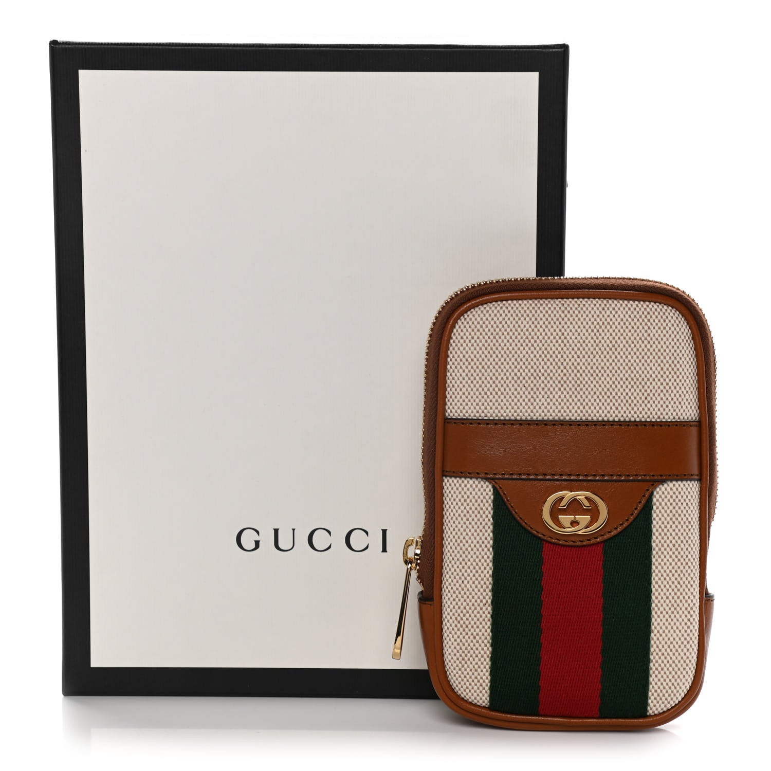 Gucci Vintage Canvas Calfskin Web Belted iPhone Case 90 36 Sand Cuir 9 of 9