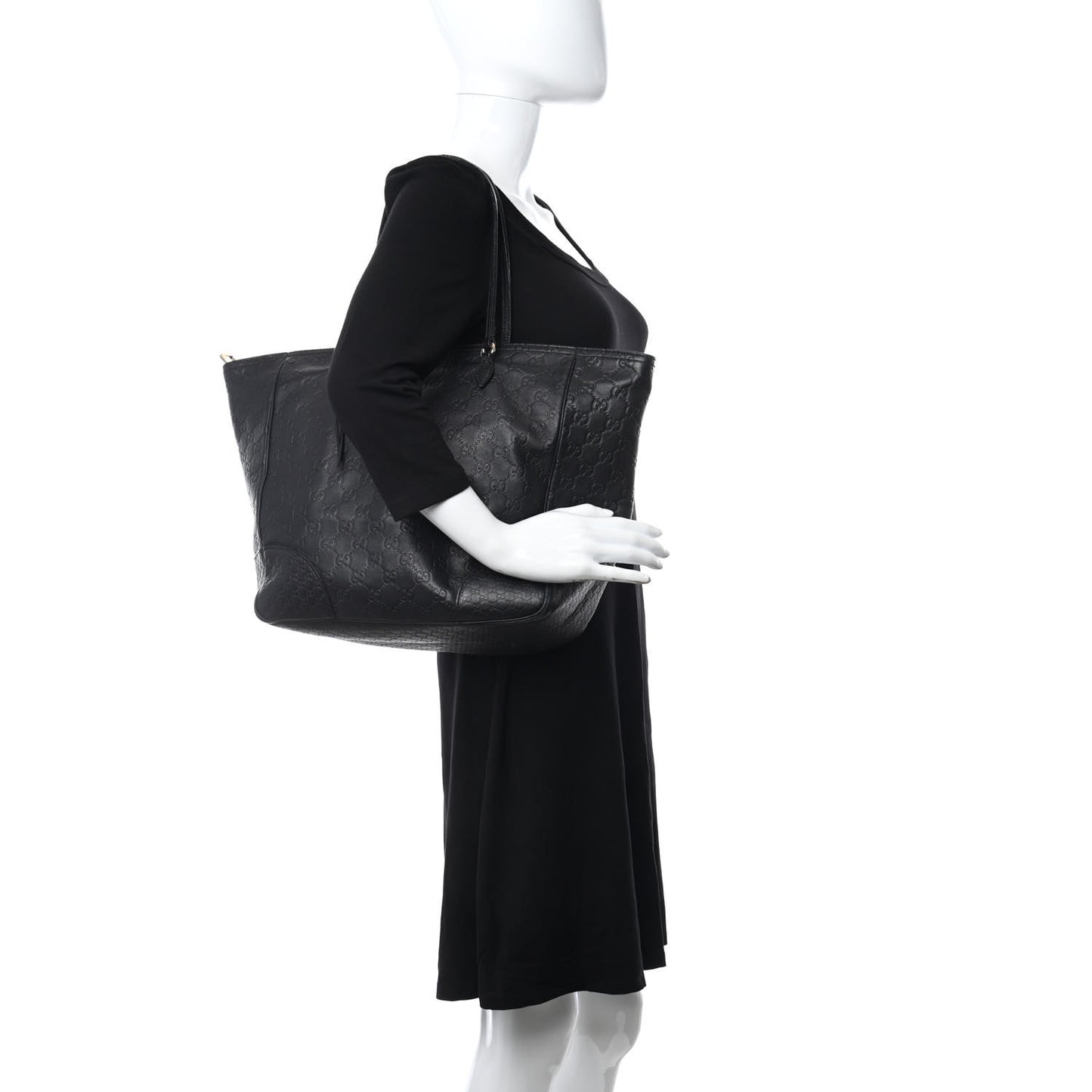 Guccissima Medium Bree Zippered Tote Black