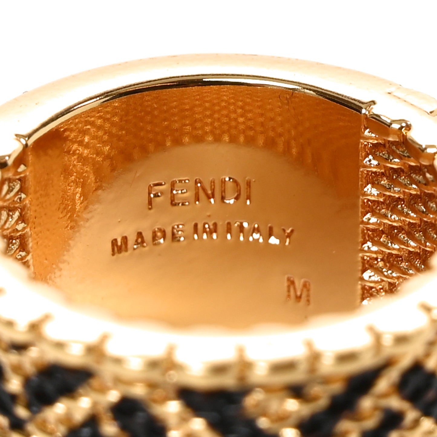 Metal FF Ring M Black Gold