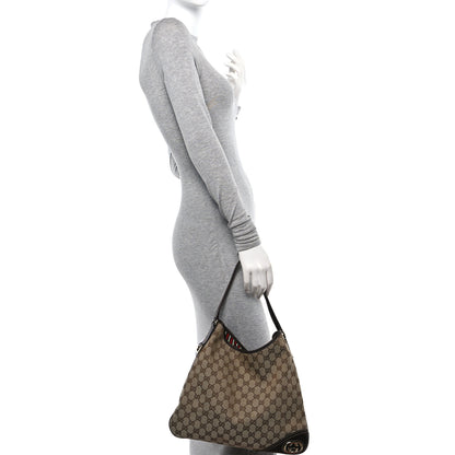 Gucci Monogram Medium New Britt Hobo Dark Brown 4 of 12