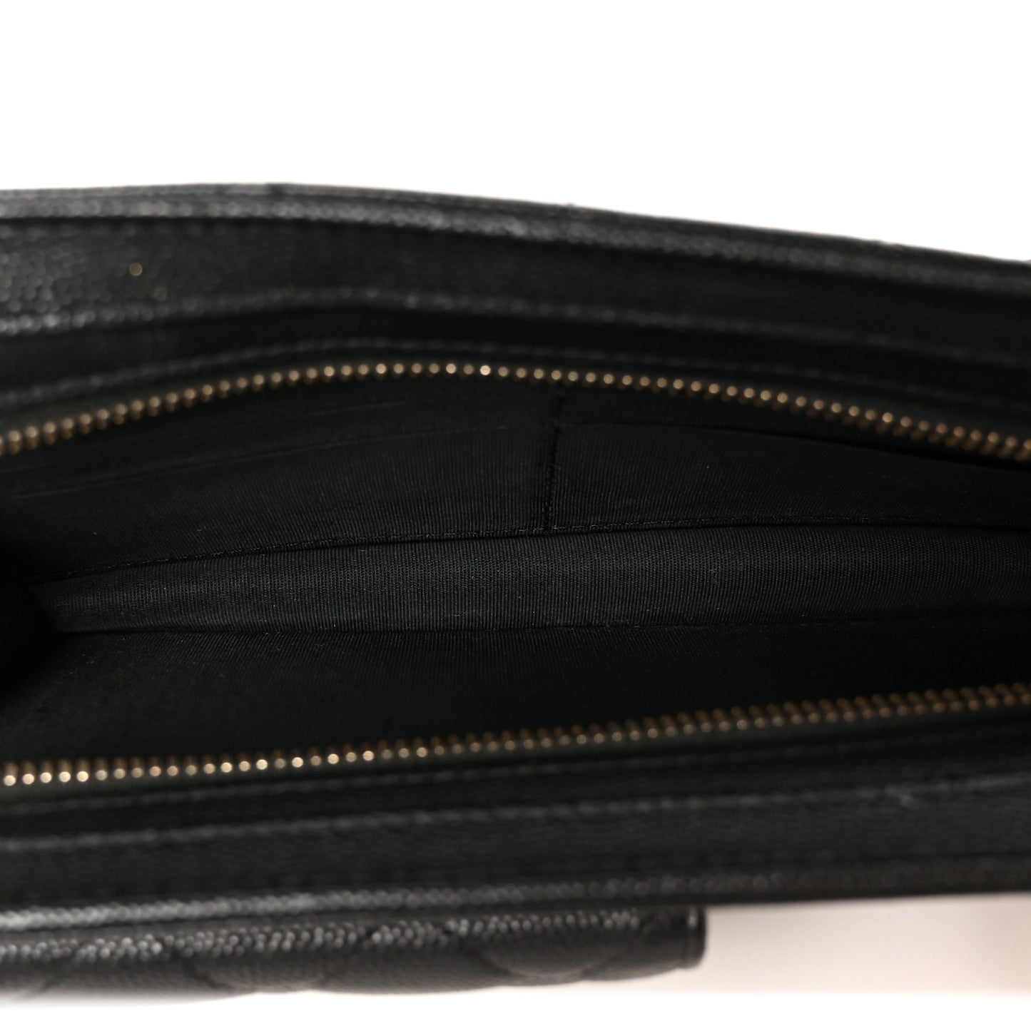 Caviar Quilted In & Out Chain Wallet Black