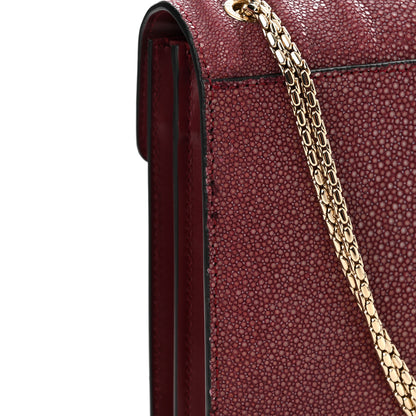 Bulgari Calfskin Galuchat Serpenti Forever Shoulder Bag Plum 10 of 10