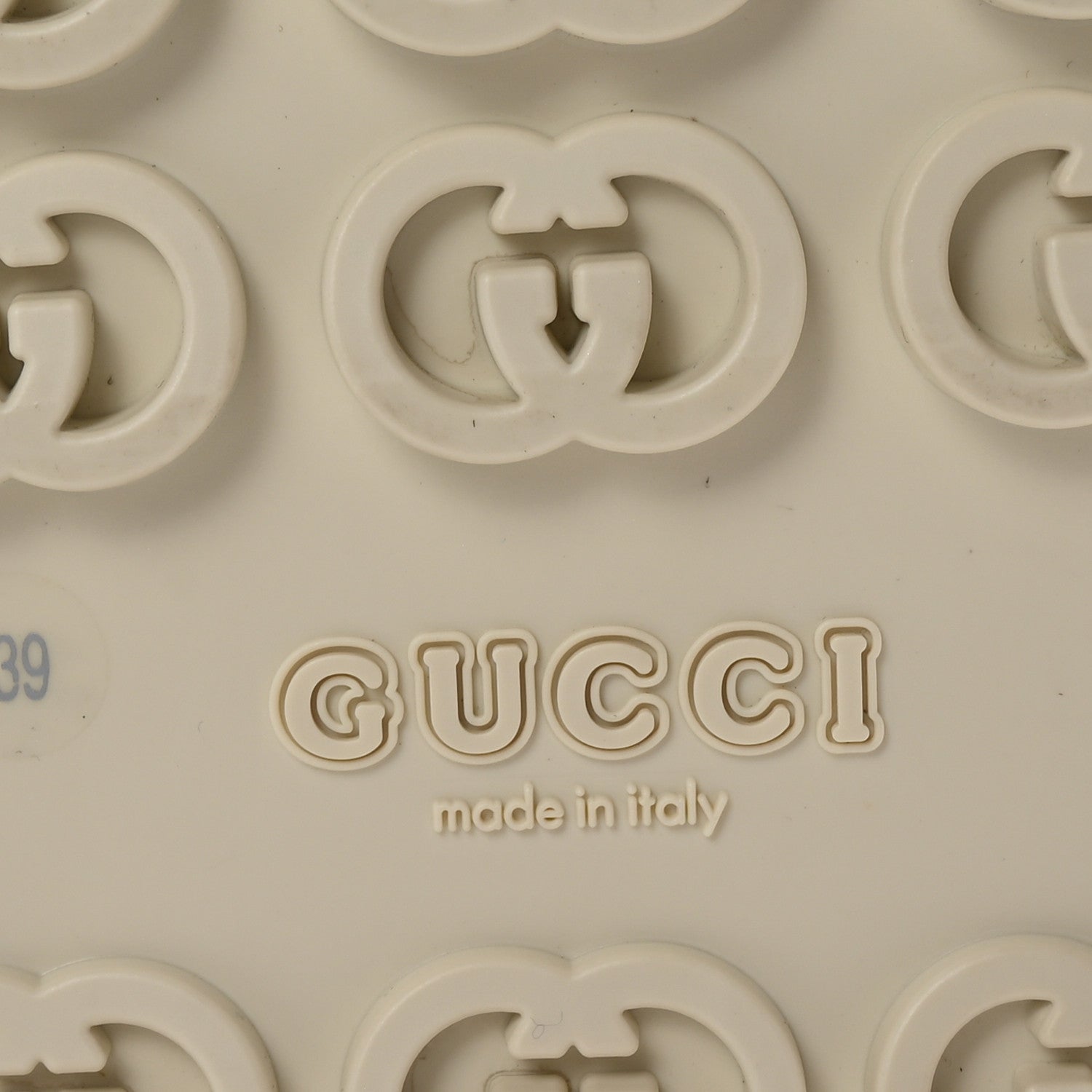 Gucci Cubic Rubber GG Monogram Womens Interlocking G Platform 42mm Slide Sandals 39 Beige Ebony 7 of 9