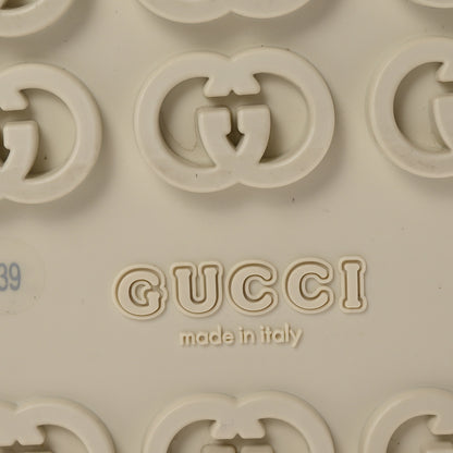 Gucci Cubic Rubber GG Monogram Womens Interlocking G Platform 42mm Slide Sandals 39 Beige Ebony 7 of 9