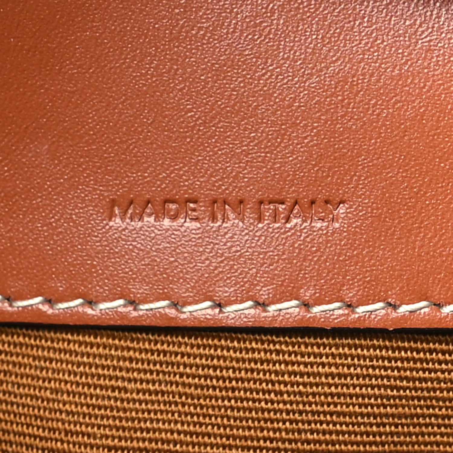 Celine Triomphe Canvas Calfskin Marlou Bucket Bag Tan 7 of 11