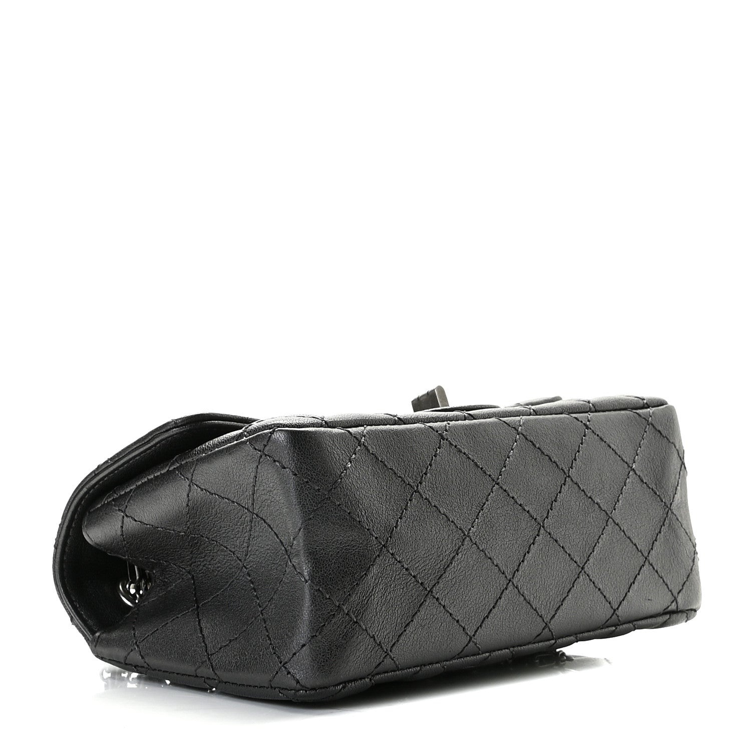 Chanel Metallic Sheepskin Quilted 2.55 Reissue Mini Flap Dark Grey 4 of 12