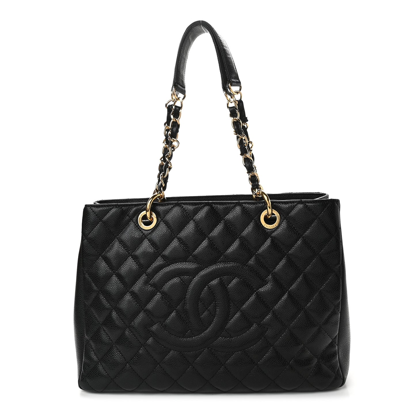 Caviar Quilted Grand Shopping Tote GST Black