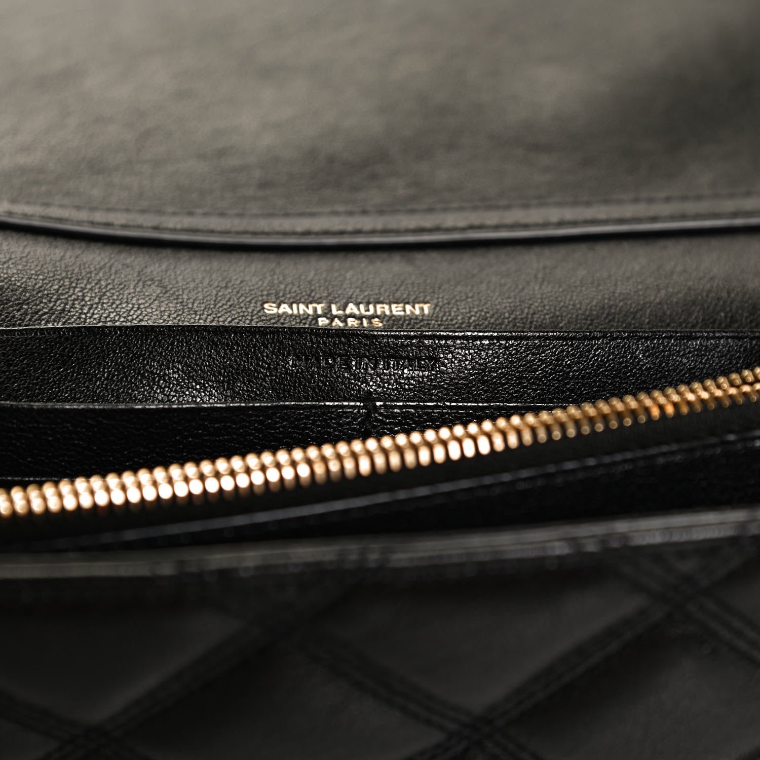 Saint Laurent Lambskin Diamond Quilted Becky Chain Wallet Black 7 of 13
