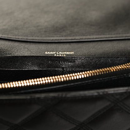 Saint Laurent Lambskin Diamond Quilted Becky Chain Wallet Black 7 of 13