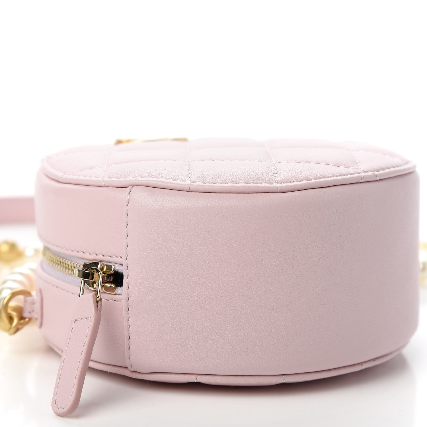 Chanel Calfskin Quilted Pearl Round Clutch With Chain Light Pink 6 of 11