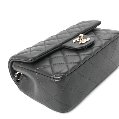 Chanel Lambskin Quilted Mini Rectangular Flap Dark Grey 11 of 13