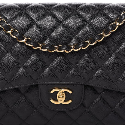 Chanel Caviar Quilted Jumbo Double Flap Black 10 of 10