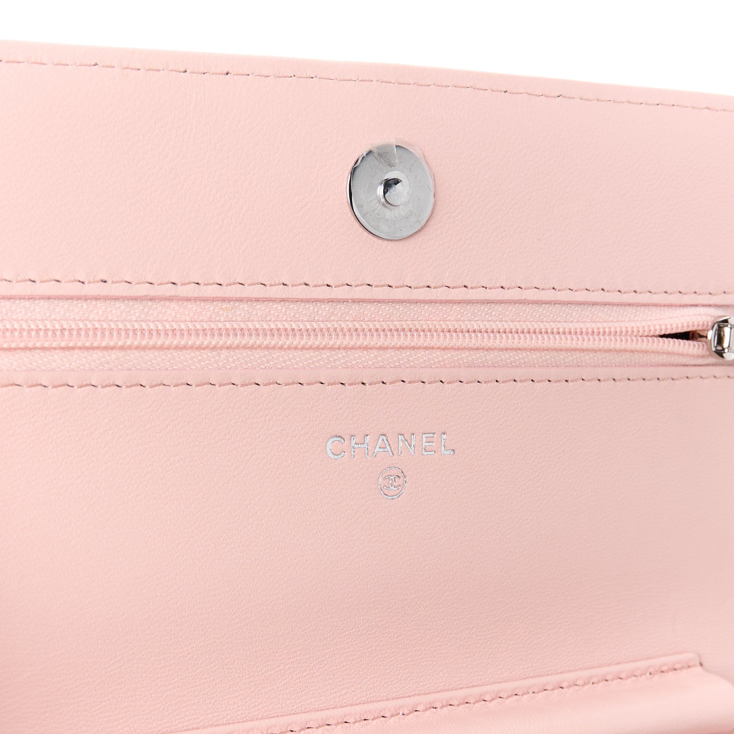 Chanel Calfskin Enamel Quilted CC Wallet On Chain WOC Pink 6 of 12