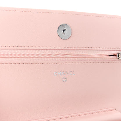 Chanel Calfskin Enamel Quilted CC Wallet On Chain WOC Pink 6 of 12