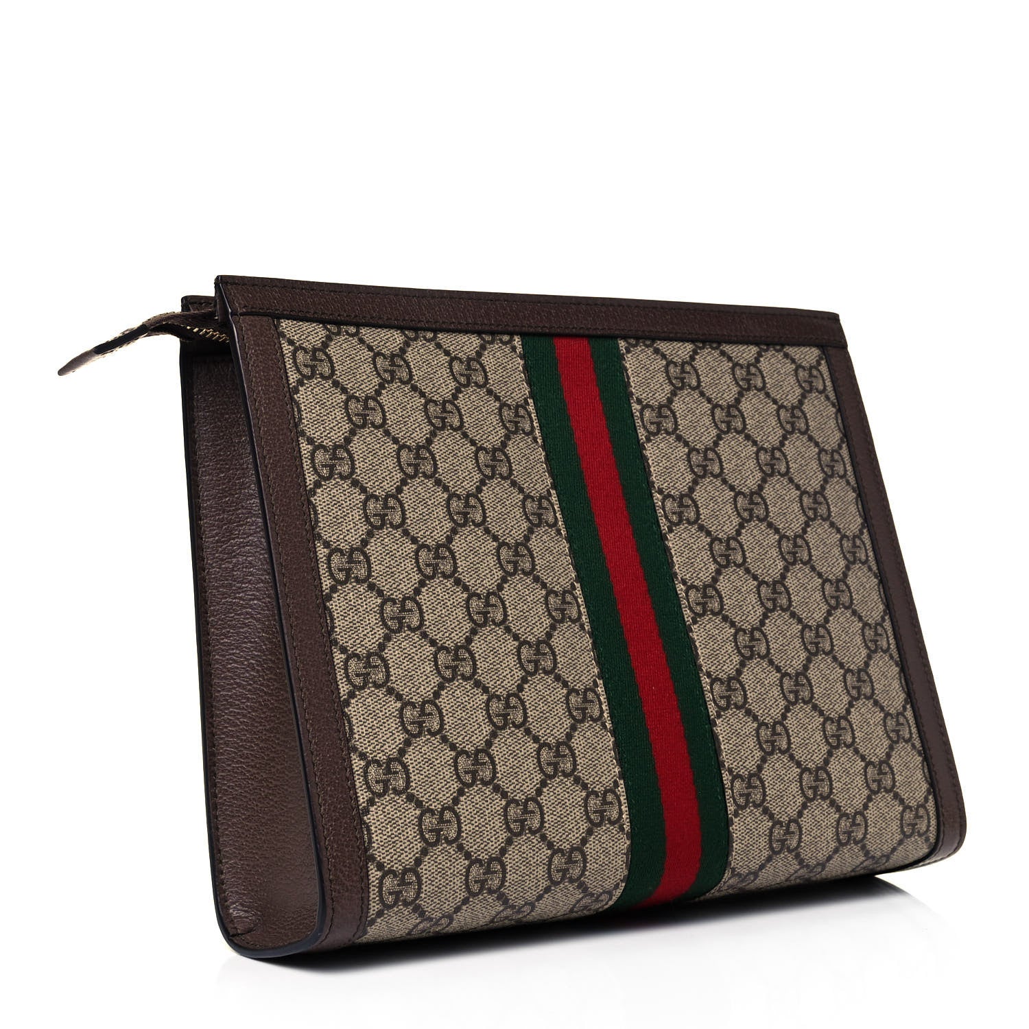 Gucci GG Supreme Monogram Web Ophidia Pouch Brown 2 of 7