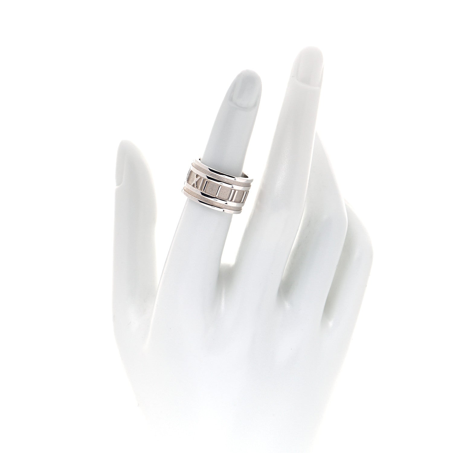 Tiffany Sterling Silver Atlas 12mm Band Ring 50 5.5 2 of 6