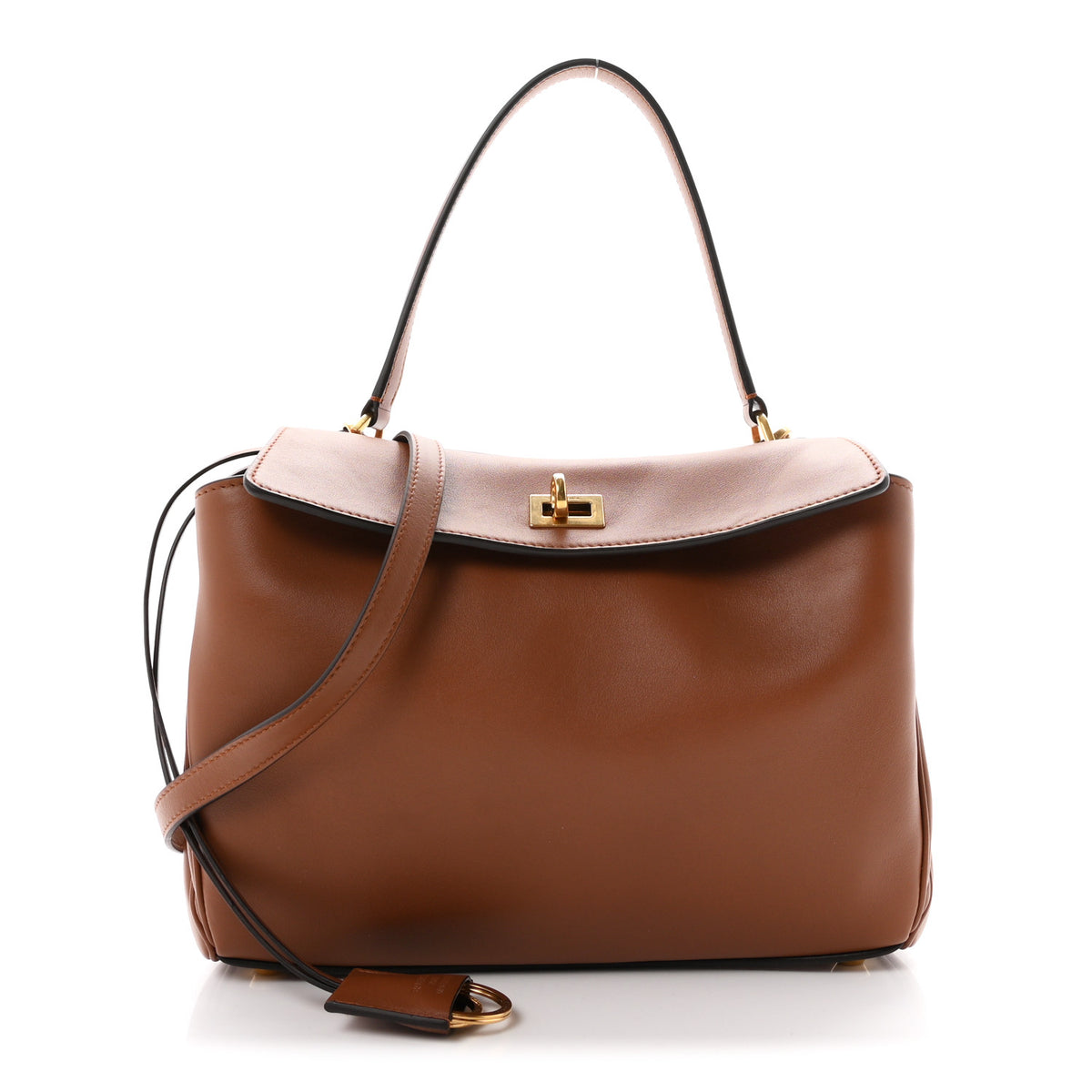 Natural Smooth Calfskin Small Rodeo Top Handle Handbag New Tan