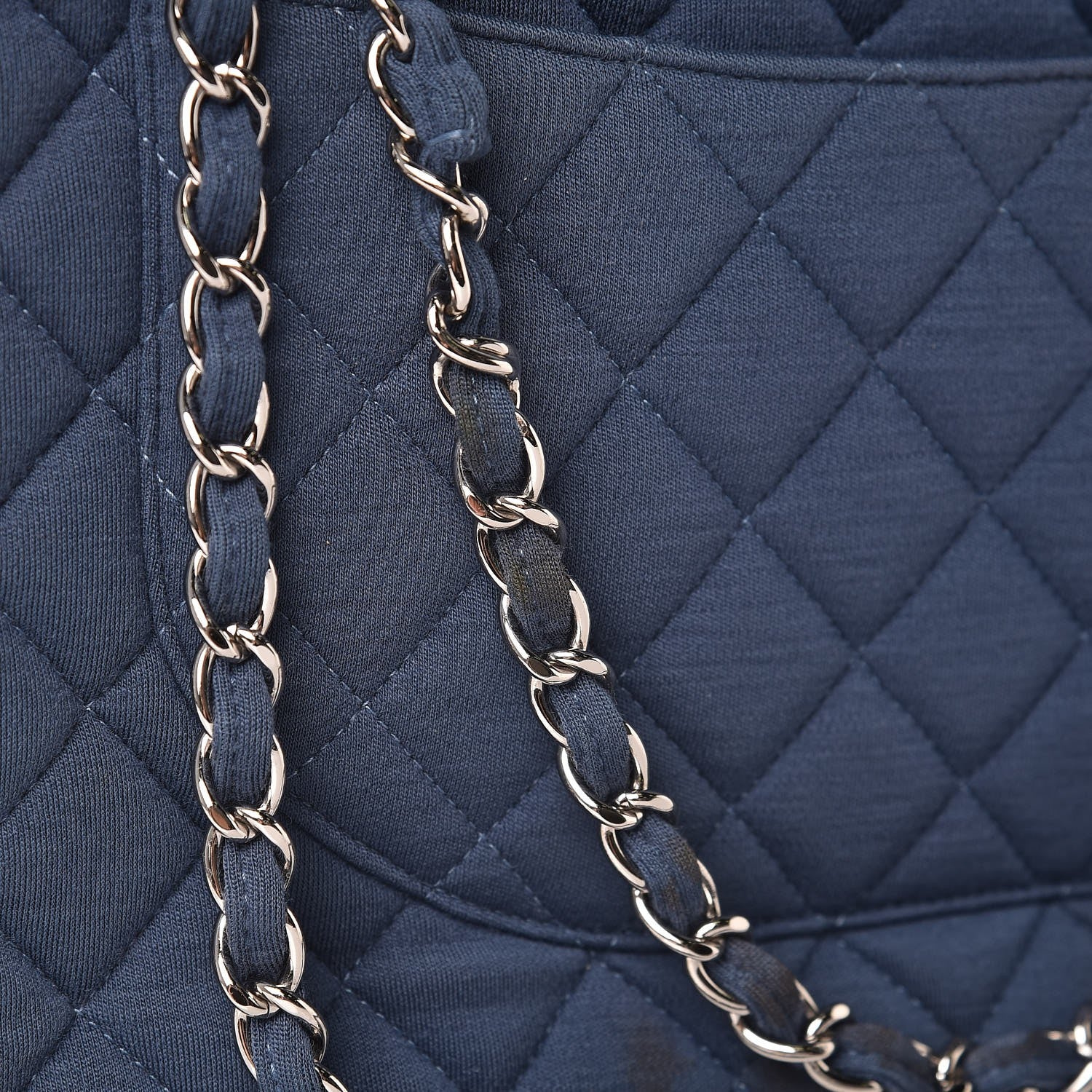 Chanel Jersey Quilted Maxi Single Flap Blue 14 of 14