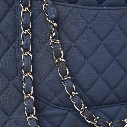 Chanel Jersey Quilted Maxi Single Flap Blue 14 of 14