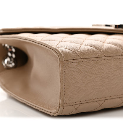 Saint Laurent Grain De Poudre Textured Mixed Matelasse Medium Triquilt Monogram Satchel Dark Beige 9 of 10