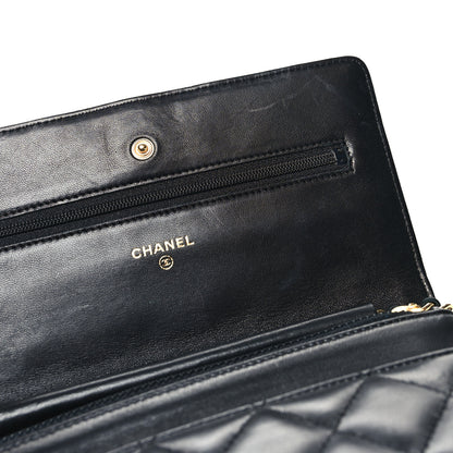 Chanel Lambskin Quilted Wallet On Chain WOC Black 12 of 13
