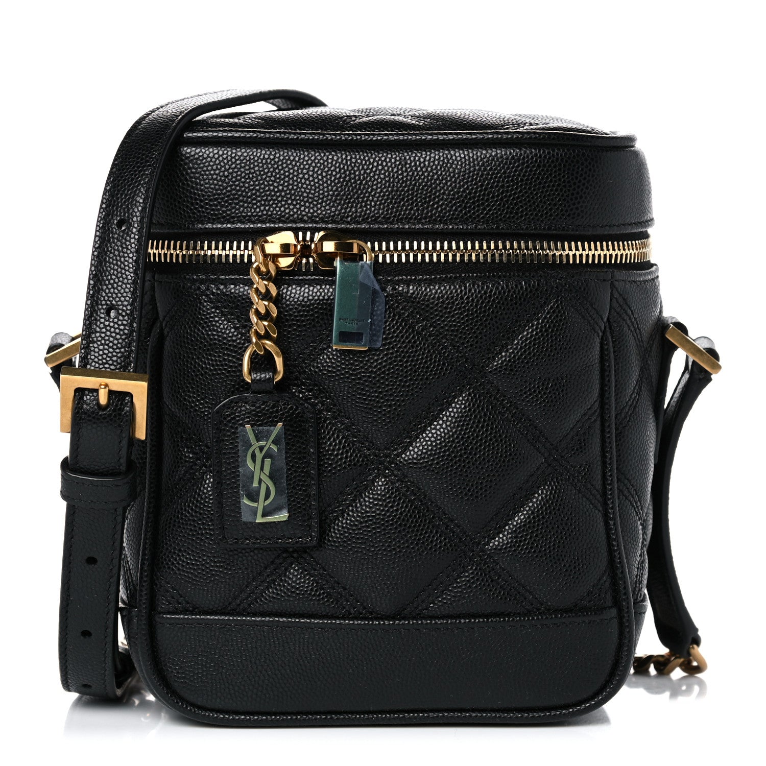 Saint Laurent Grain de Poudre Quilted 80's Vanity Bag Black 1 of 9