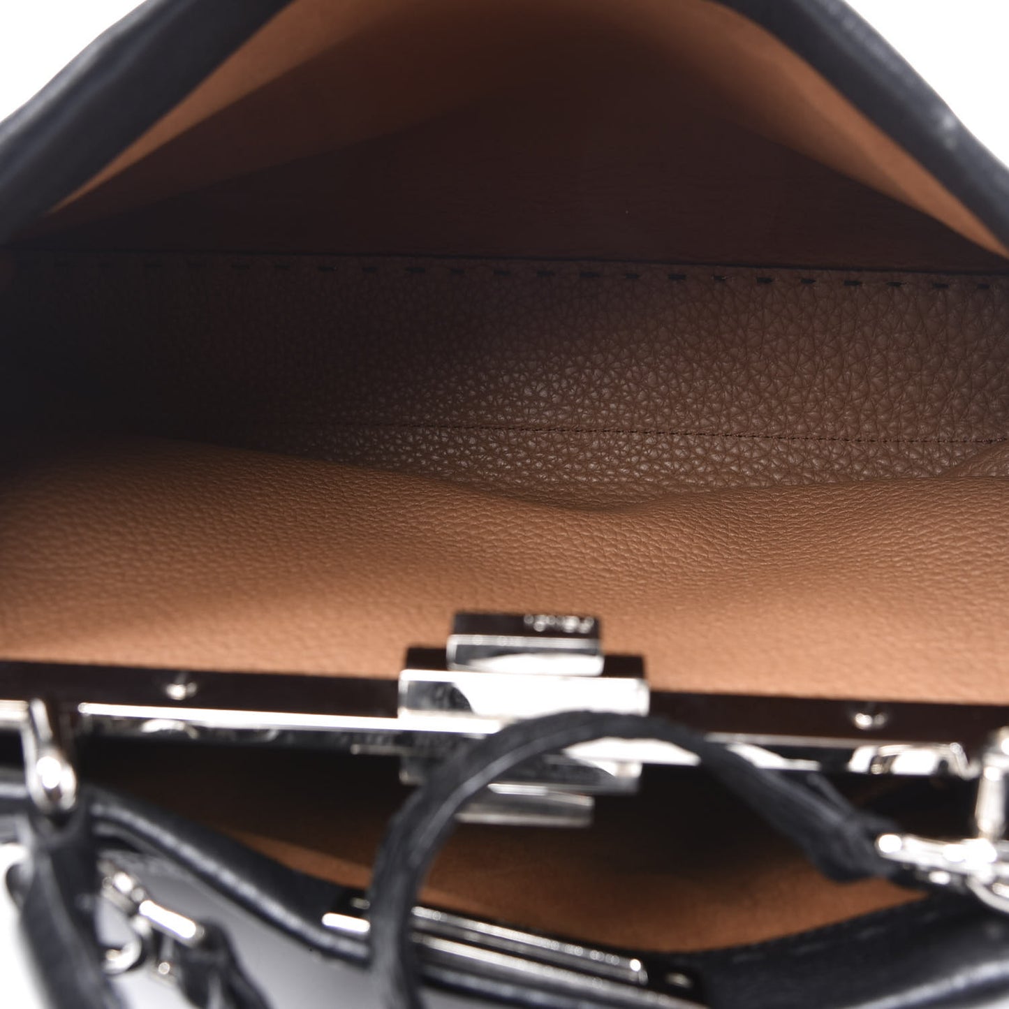 Cuoio Romano Selleria Bi-Color Medium Peekaboo Iconic Satchel Black Mou