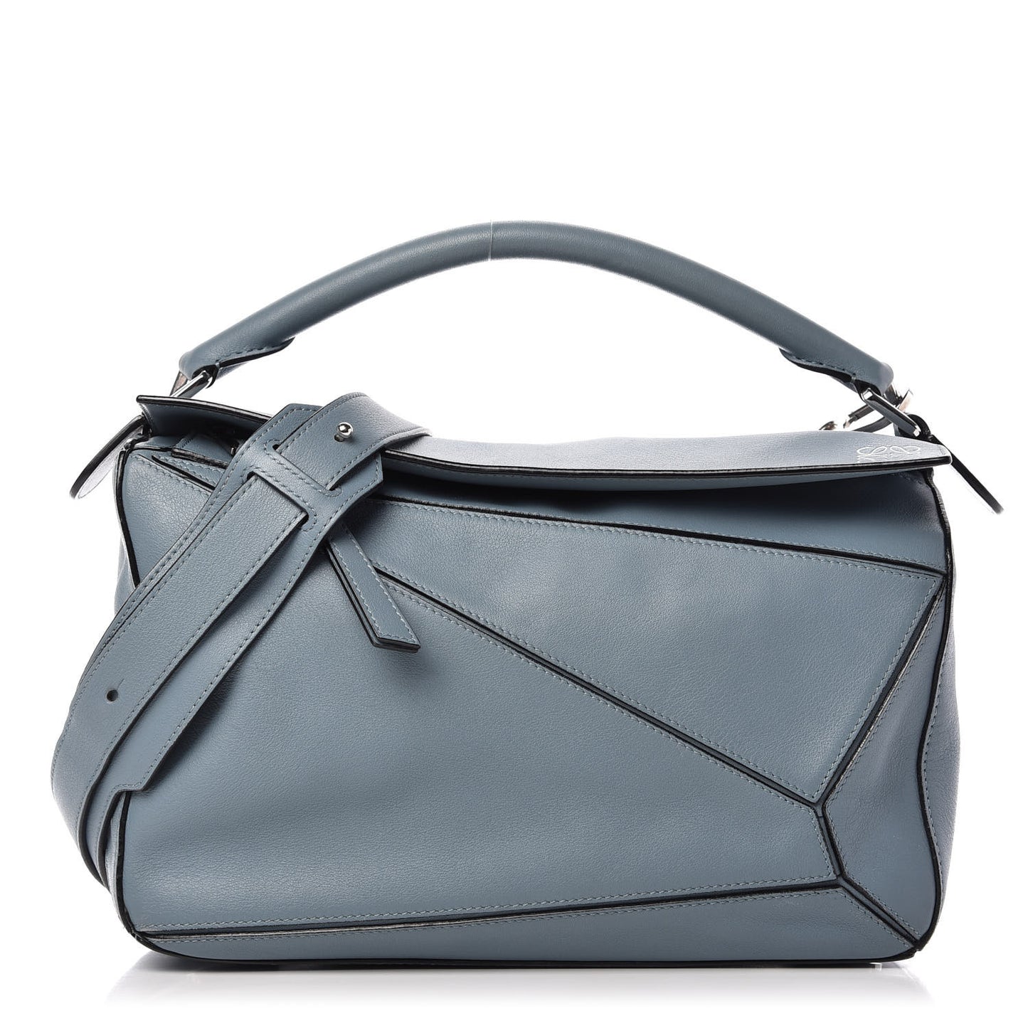 Calfskin Medium Puzzle Bag Stone Blue