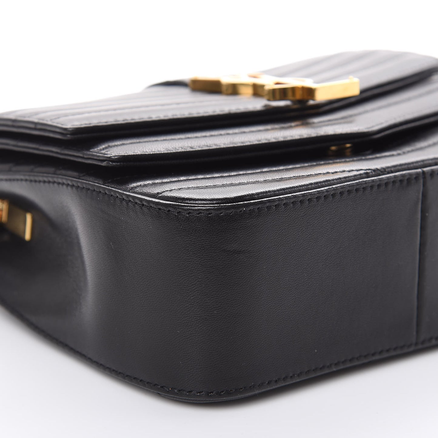 Lambskin Matelasse Chevron Monogram Small Sulpice Bag Black